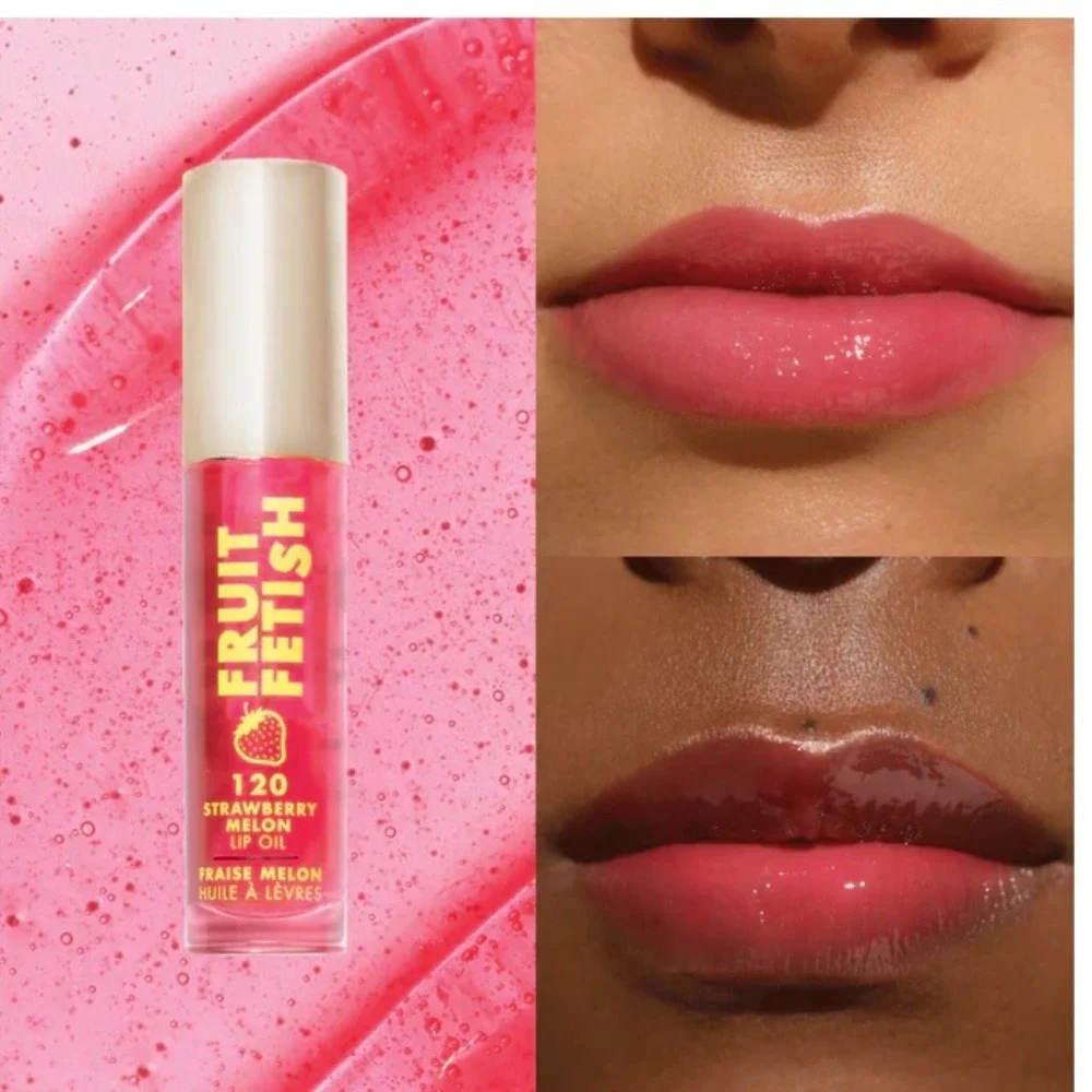 Milani Fruit Fetish Lip Oil 120 Strawberry Melon 0.14oz Sheer Warm Pink